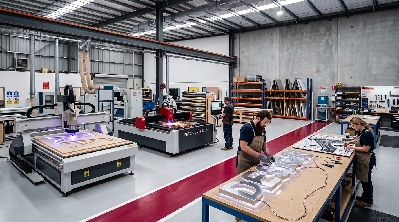 Sign Point LLC Studio and Fabrication Team at Work